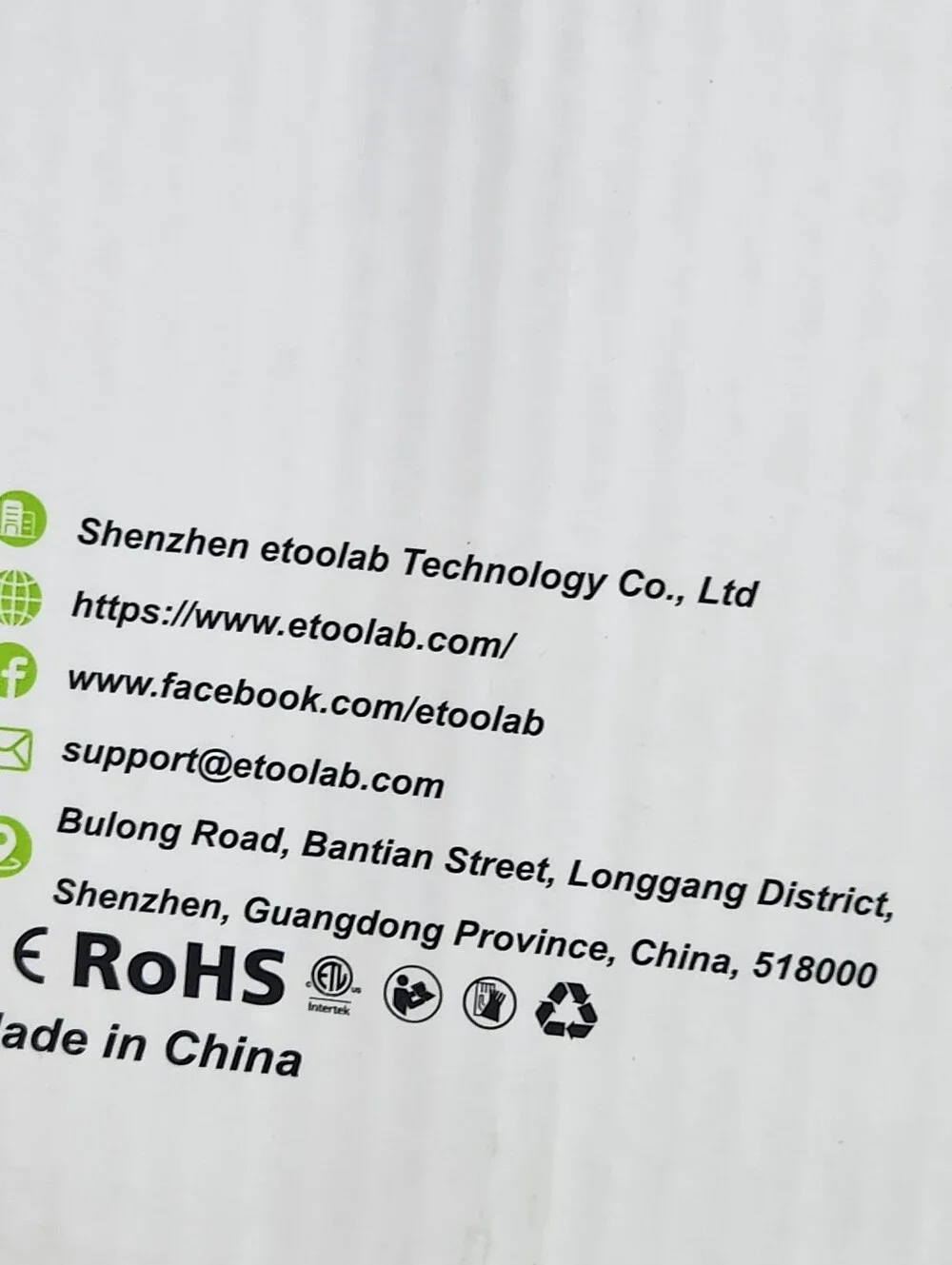 ETOOLAB new box
